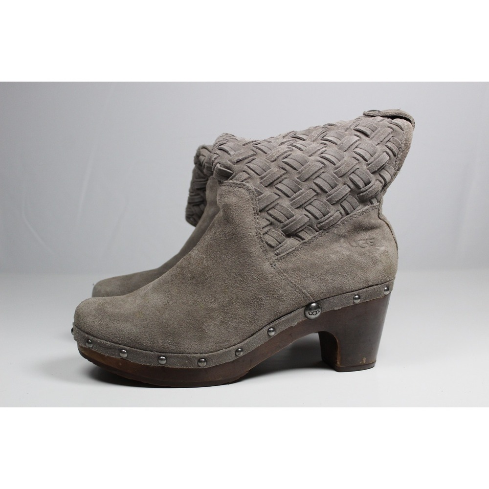 UGG Lynnea Arroyo Weave 3361 Womens US 10 Boots Gray Suede Mid Calf Winter